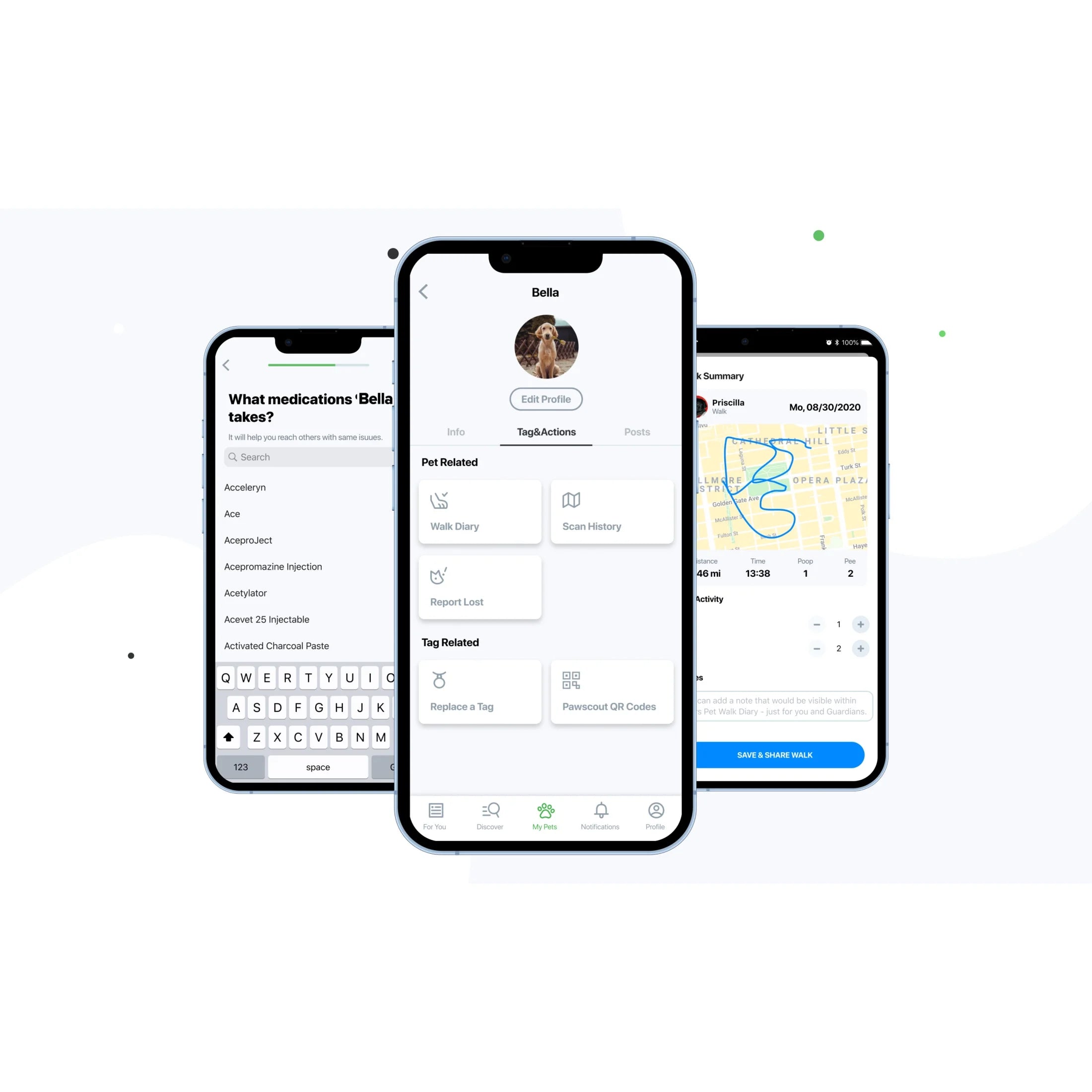 qr Smart Pet Tag for Dogs & Cats, Pair with App to Send Lost & Found Pet Alerts