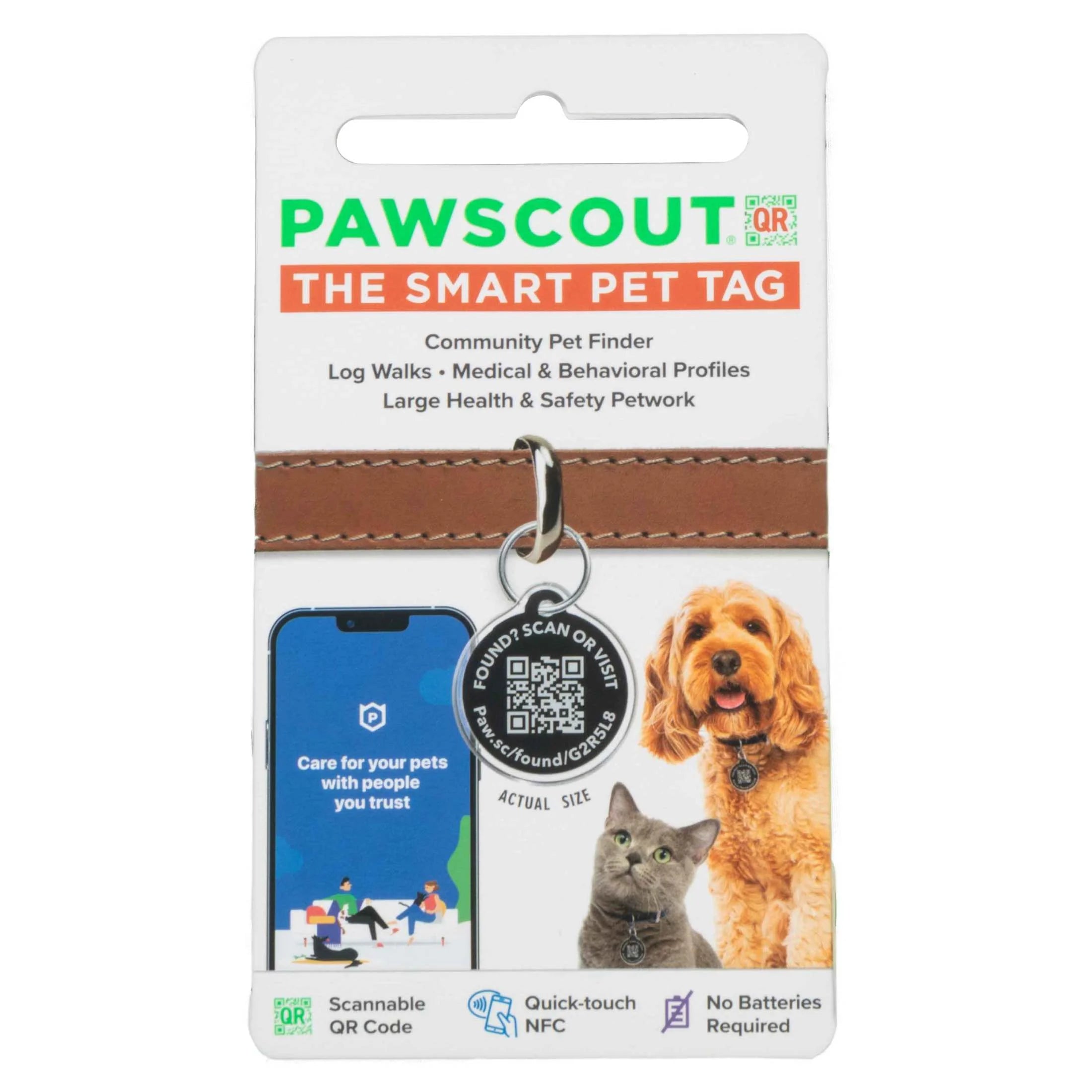 qr Smart Pet Tag for Dogs & Cats, Pair with App to Send Lost & Found Pet Alerts